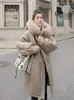 Women's Trench Coats Korean Style Fashion Women Winter Jacket Oversized Large Size Female Hooded Fur Collar Coat High Quality Long Praka