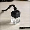 Diffuseurs d'huiles essentielles voiture par pendentif verre bouteille vide désodorisant intérieur bouteilles de parfum ornement de rétroviseur suspendu décor Dhej8