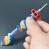 Mini Nectar Collector Glass Pipes with 10mm Titanium Quartz Tip Oil Rig Concentrate Dab Straw for Glass Bong