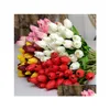 Couronnes de fleurs décoratives en gros blanc fleur artificielle de haute qualité Real Touch Pu pointe bureau mariage décoration de la maison cadeau M Dhb5C