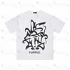 Mens Designer t Shirt Purple Brand Clothing Cotton Shirt Graffiti Evil Fun Colorful Alphabet Print Sketch Oil Painting Pattern Street Hip Hop Loose Top