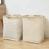 Bathroom Dirty Laundry Basket Large Capacity Laundry Storage Cases Foldable Cotton Linen Organizer Bucket Home Accessories 240119