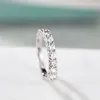 Klusterringar mångsidiga 0,7ct 3mm d Färgglada Moissanite Women's Ring 925 Silver Matching Wedding Diamond Stapelbar