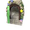 Garden Decorations Fairy Gnome Door Figurines Elf Home Wooden Art Tree Sculpture Statues Ornament Outdoor Decoration