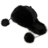 Berets Women Winter Hat WindProof Faux Fur Earflap Ear Ochrony ucha czapki ochronne na zewnątrz narciarstwo dziewczęta