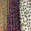 Ткань для одежды в стиле пэчворк Tecidos, 3-цветная шифоновая ткань с принтом перьев, летняя ткань из жоржета, материал ткани