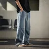 Men's Jeans TFETTERS Brand Retro Washed Mans Spring Baggy Mid Rise Straight Leg Male American Casual Cargo Mens Trousers