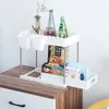 2 Tier Under Sink Organizer Sliding Cabinet Basket Organizer Storage Rack with Hooks Hanging Cup Bathroom Kitchen Organizer 240122