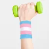 Suporte de pulso 1 par elástico confortável protetor sweatbands pulseiras cinto de basquete algodão homens mulheres