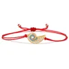 Charm Bracelets Cubic Zirconia Stones Copper Sea Snail Bracelet Women Men 2022 Fashion Brass Conch Red String Adjustable Jewelry Dro Dhhyn