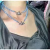 Designer Viviane Westwoods Bijoux Viviennr Nouveau Western Empress Dowager Collier de perles bleues Femmes Haut de gamme Diamant Bleu Saturn Style Mode Polyvalent Lumière Luxu