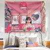 Tapisseries Anime Fille Mignon Chambre Décor Tapisserie Tenture Murale Kawaii Chambre Décoration Couverture Lapin Tapiz Esthétique Tissu Fond