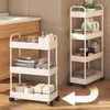 Mobile Storage Rack Trolley Kitchen Bathroom Bedroom Multi Storey Snacks with Wheels Organizer Home Accessories 240125