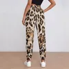 Calças femininas leopardo impressão jogger outono pele animal design abstrato retro sweatpants mulheres hip hop impresso calças tamanho grande