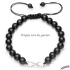 Frisado Infinito Lava Rock Turquesa Pulseira Pedra Strand Pulseiras Ajustáveis ​​para Mulheres Homens Moda Jóias Will e Sandy Presente Whi Dhsl2