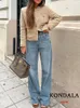 Kondala vintage Golden Twist Blazer Women o Neck Long Sleeve Pockets Office Lady Jacket Fashion Autumn Winter Outwear 240130