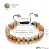 Chaîne indienne Agate double couche bracelet de perles pierre naturelle 6 mm 2 rangées de pierres précieuses bracelets réglables enveloppement pour femmes bijoux de mode D Dhfcq