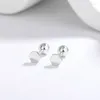 Stud Earrings 2024 S925 Sterling Silver Small Polygonal Pair Of Fashion Circle For Men And Women