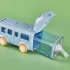 Bouteilles d'eau 500ml jouet voiture bouteille étanche Bus forme dessin animé tasse à boire Drinkware avec bandoulière pour voyage scolaire