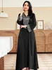 Etniska kläder Dubai Elegant Caftan Muslim Dress Women Marockan Kaftan Kimono Jubah Long Robe Abaya Islamiska Turkiet Hijab Arabiska