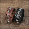 Bangle Retro Skl Pulseiras Couro Cuff Botão Ajustável Mtilayer Wrap Pulseira Pulseira para Homens Mulheres Will e Sandy Fashion Drop Dhxp8