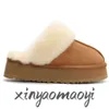 Uggit Slippers slides tasmanes Womens Fur Mule Slipper Fluffy Winter uggit Warm House Platform Slippers Indoor Thick Bottom Sliders Leather