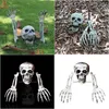 Party Masks Molezu Halloween White Bone Hand Arm Horrible Open Mouth Skl For Diy Games Prop Cemetery Haunthouse Prank Decor Drop Del Dhkns