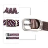 Cinturones Cinturón tejido Cinturones de lona 2024 Hebilla de aleación para hombres Sin perforaciones Pin de punzonado Moda Estiramiento Simple Unisex