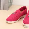 Mocasines loafers skor för kvinnliga sneakers röda mocka läderlägenheter män hög kvalitet svart 240124