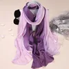 Sciarpe Design Solido Sciarpa estiva di seta Gradiente Dip Dye Donna Bandana Musulmano Hijab Scialle Lungo Morbido Avvolgente Poncho Spiaggia