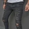 Jeans da uomo 2023 Uomo High street Elegante strappato Hip hop Casual Skinny Jeans a matita Maschile Stretch Holes Pantaloni in denim slim T240205