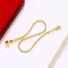 Braccialetti a maglie Gioielli XP - Bracciale con campana in corda piccola da 18 cm per donna uomo color oro puro alla moda senza piombo e nichel