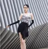 Stage Wear Lady Latin Dance Skirt Women Cha Rumba Samba Dancing Black Tassel Fringe Split Skirts Practice Clothes In Stock