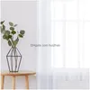 Curtain Drapes Lism Modern Nordic Sheer Tle Window Curtains Solid White Gray Black Sning Voile Living Room Home Decor Panel Drop D Dhbzg