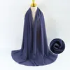 Vêtements ethniques Malaisien Moyen-Orient Musulman Hijabs Perle Foulard En Mousseline De Soie Pour Femmes Couleur Solide Écharpe À Bulles Plaine Hijab En Gros