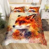 Bedding Sets Girls Cartoon Fox Duvet Cover Set Cute Kawaii Animals Comforter Botanical Floral Bedspread Full Size