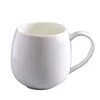 Garrafas de água Copo de cerâmica branco simples caneca de grande capacidade presente de barriga de porcelana óssea