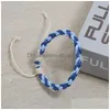 Braccialetti con ciondoli Colori Tessuto Bracciale a treccia Semplice corda regolabile Donna Uomo Bracciale rigido Gioielli di moda Will e Sandy Gift Drop Dhrgq