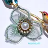 Brooches Elegant Lace Flower For Women Enameled Birds Mix Color Ladies Bridal Gift Sweater Accessories Pearl Pin Fashion Jewelry