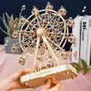 Bra Toptoy TGN01 232st Rotertable DIY 3D Ferris Wheel trägodell Byggnadsblock Kits Assembly Toy Gift for Children Adult 240122