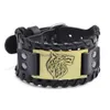 Bedelarmbanden Brede Vintage Armband Dier Wolf Pin Gesp Riem Polsbandje Bangle Manchet Hiphop Mode-sieraden Drop Levering Dhsis