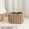 Cotton Rope Woven Storage Basket Handmade Organizer Basket For Home Decor Picnic Makeup Brush Desktop Sundries Organizer 240131