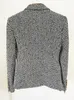 HIGH STREET ist ein F/W-Designer-Wollmantel für Damen mit schmaler Passform, Löwenknöpfen und Fischgrätenmuster, gestreifter Tweed-Jacken-Blazer 240129