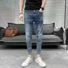 Herren-Jeans für Herren, hellblau, männlich, Cowboy-Hose, geerntete Hose, lässig, Sommer, 2024, modisch, klassisch, Trend, regelmäßig, hohe Qualität