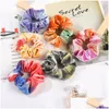 Hårtillbehör 9 Färger Ins Veet Scrunchies Tie Dye Band Stretchy Rainbow Hairbands Women Loop Holder Girls Drop Delivery Products T OT9ZR