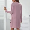Robes décontractées Robe en fibre de polyester pour femmes douces confortables élégantes femmes confortables élégantes automne-hiver travail de mode