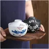 Miski japońska ceramiczna 4,25 -calowa miska na gulasz z pokrywką zupa parowa mała para kubka powolna kuchenka do domu stołowa stołowa kropka stołowa de oth18