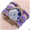 Braccialetti con ciondoli Love Infinity Wolf Bracciale Mtilayer Wrap Glass Cabochon Donna Bambini Gioielli di moda Will And Sandy Drop Delivery Dh61G