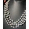 2024 Bijoux hip hop glacé 925 argent sterling complet glacé collier Moisanite Bling Round Diamond Ball Chain Collier