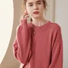 Casual Kleider 2024 High-end-Winter Kaschmir Pullover Lange Kleid Frauen Mode Strickte Weibliche Lose Große Größe Oansatz Pullover
